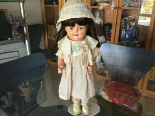 Antique " Petite " American Character Doll Composition With Cloth Body Ca 1930s