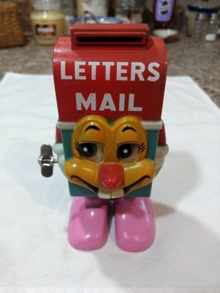 Vintage 1969 David Dean Marx Wind Up Mail Box W/ Key - - Rare