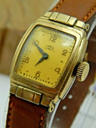 Vintage 10k Rolled Gold Plate Ingraham Tower Art Deco Gents Wrist Watch Running