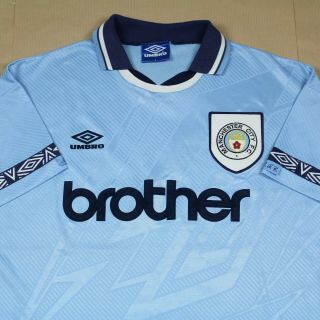 Manchester City 1993 1995 Home Shirt Rare (l)