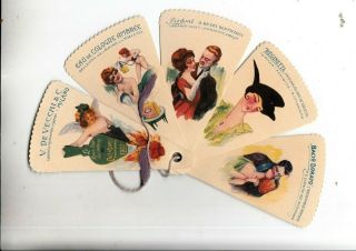 Rare Vintage Fan/perfume Vecchi Cupid Wings Calendar 1922 Art Deco Noveau Milano