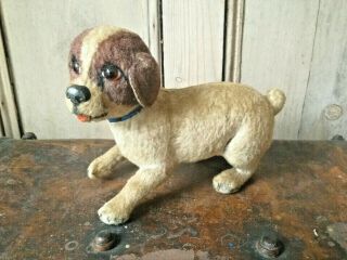 Old Vintage Antique Soft Toy Puppy Dog Teddy Bear Papier Mache Plush French?
