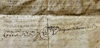 1762 4p Manuscript Freemason Royal Notary Signed Document Parchment Stamp