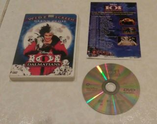 101 Dalmatians (dvd,  1998) Rare Oop Disney Glenn Close Region 1 Usa