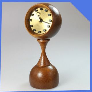 Ruhla Germany Wooden Metal Mantel Desk Table Shelf Mechanical Wind Up Clock