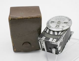 Rare Black Paint - Metraphot Leica Meter Shoe Mount Selenium Light Meter & Case