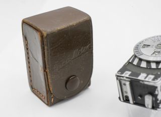 Rare Black Paint - Metraphot Leica Meter Shoe Mount Selenium Light Meter & Case 2