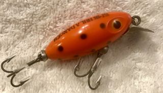 Fishing Lure Fred Arbogast Spin Hula Dancer Very Rare Orange Tackle Crank Bait 2