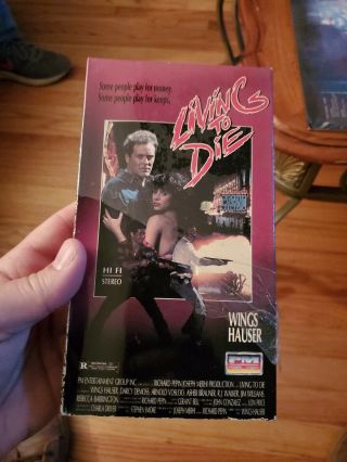 Living To Die Vhs Pm Home Video Wings Hauser Directorial Debut Rare Cult