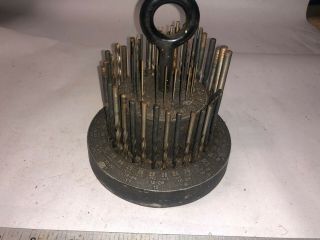 Machinist Tool Lathe Mill Vintage Advertising Union Drill Index Rare Round Metal