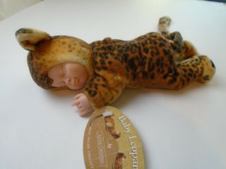 2000 Anne Geddes Baby Leopard Spotted Cat Bean Bag Plush Doll With Tag