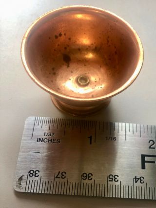 Vintage Dollhouse Miniature Copper Brass Metal Pots,  Pans, 3