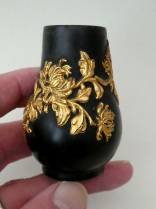 Antique Chinese Miniature Dolls House Fuzhou Foochow Lacquer Hu Vase 19th Cent