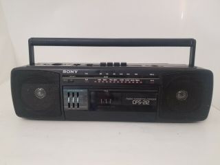 Rare Vintage Sony Cfs - 210 Soundrider Boombox Stereo Cassette With Ac Cord