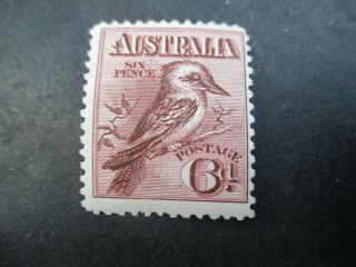 Australian Pre Decimal Stamps: 6d Kookaburra - Rare (h193)