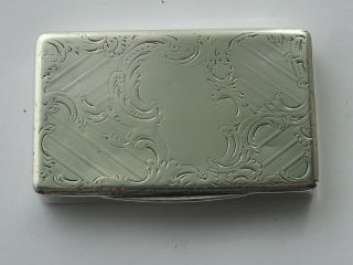 Antique Continental European French Silver,  Rectangular Shaped Snuff Box,
