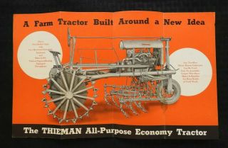 C.  1929 " The Thieman All - Purpose Economy Tractor Brochure Albert City Ia Rare