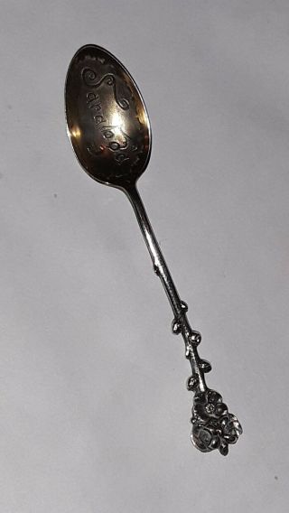 Reed & Barton Sterling Silver Souvenir Spoon Saratoga Flower.  925