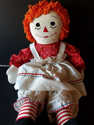 Vintage 24” Raggedy Ann Doll/handmade