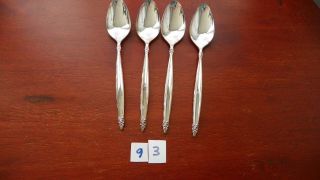 Set Of 4 1847 Rogers Bros.  Garland Oval Soup Spoons Silver Plate