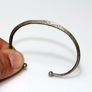 Intact Celtic Silver Decorated Bracelet Circa 300 Bc