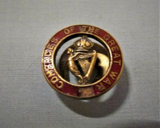 Rare Wwi Irish Comrades Of The Great War Ulster Loyalist Badge No 3424