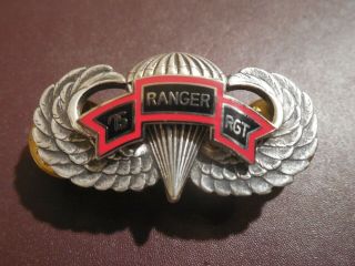 75th Ranger Regt Airborne Jump Wing Tab Patch Badge Rare Pin Military Insignia