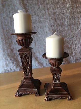 Vintage Style Pillar Candle Holder Set