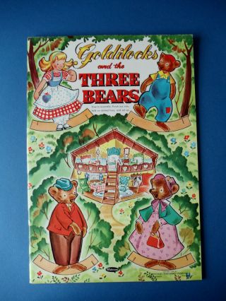 Vintage 1953 Orig Goldilocks And Three Bears Paper Dolls Book Whitman 2114 Uncut