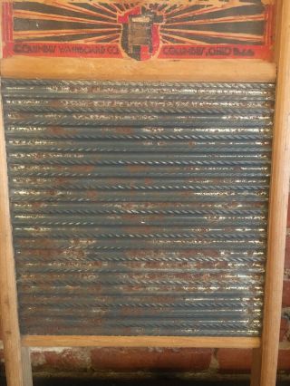 Vintage Maid - Rite No 2072 Wash Board Columbus Washboard Co.  Standard Family Size 3