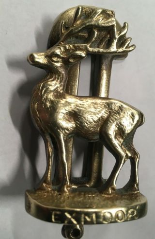 Rare Antique Brass Door Knocker Exmoor Devon Stag Deer