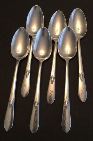 Silver Plate Spoons Wm.  Rogers Mfg.  Co.  " Tapestry " Pattern Set Of 6 1939 6 "