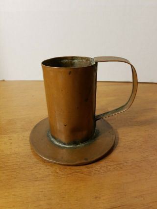 Antique Rolled Hammered Primitive Copper Mug
