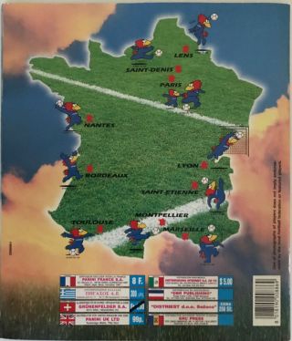 PANINI WORLD CUP FRANCE 98 ALBUM WITH 300 STICKERS SPAIN BADGE IRAN RARE ENGLAND 2
