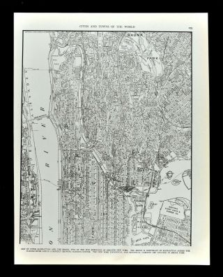 1938 Mcnally Map York City Plan Manhattan Bronx Harlem Columbia University