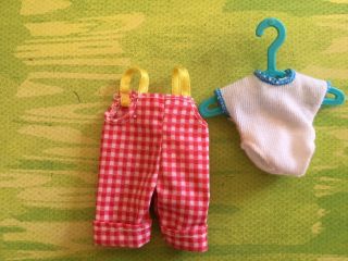Kelly Tommy Ryan Doll Clothes Rare Red Checked Overall Set