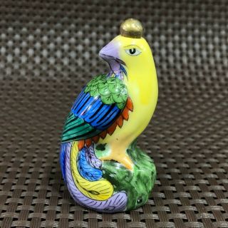 Chinese Porcelain Colored Drawing Phoenix Bird Collectible Handwork Snuff Bottle