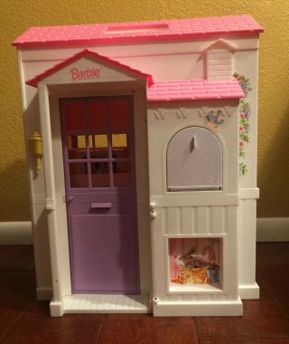 Vintage Barbie Folding Pretty House Dollhouse Mattel 1996 16961 Plus Bonus Doll