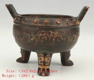 Chinese Bronze Censer Ancient Ways Sweet Tripod Old Consecrate Collect