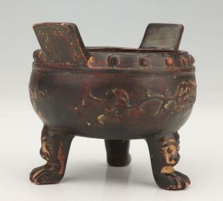 CHINESE BRONZE CENSER ANCIENT WAYS SWEET TRIPOD OLD CONSECRATE COLLECT 2