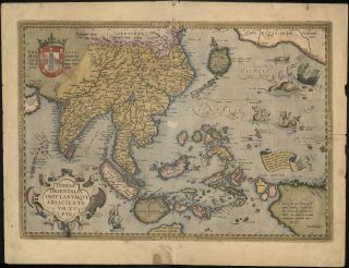 Asia,  The Oriental 1570 By Abraham Ortelius Vintage Old Antique Map Canvas Print
