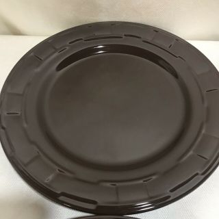 Rare 4 Longaberger Pottery Chocolate Brown 10 " Dinner Plates—sharp