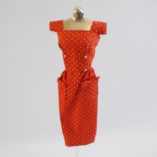 Barbie Pak Sheath Dress Red Polka Dot 1962 Fashion