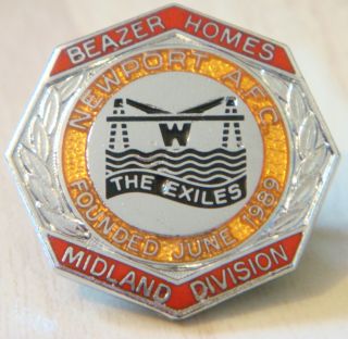 Newport County Fc Rare Beazer Homes Midland Division Badge Brooch Pin 27mm Dia