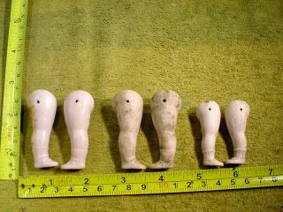 3 X Matching Pairs Excavated Vintage Rose Doll Legs Age 1890 Size 2.  1 " 13715