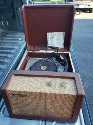 Vintage Webcor Holiday Suitcase Style Tube Record Player Turntable Rp1853 - 1 Rare