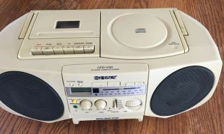 Sony Rare White/cream Cfd - V30 Cd Radio Cassette Recorder Old School Boom Box