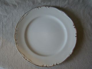Antique China Danube By Yamaka 1927 Dinner Plate White & Platinum Japan 361608