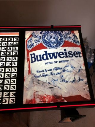 Large 48” Budweiser Beer Anheuser Busch Vintage Menu Board Bar Sign Rare Light