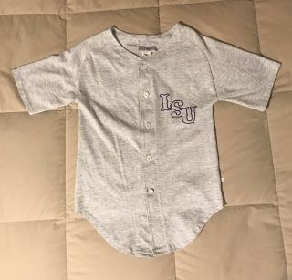 Vintage Lsu Tigers Womens Small Gray Baseball Jersey T Shirt Third Street Rare